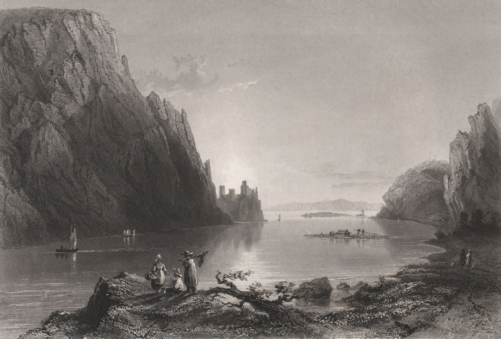 Ruins of Golubac, Serbia. Danube Donau. BARTLETT 1840 old antique print